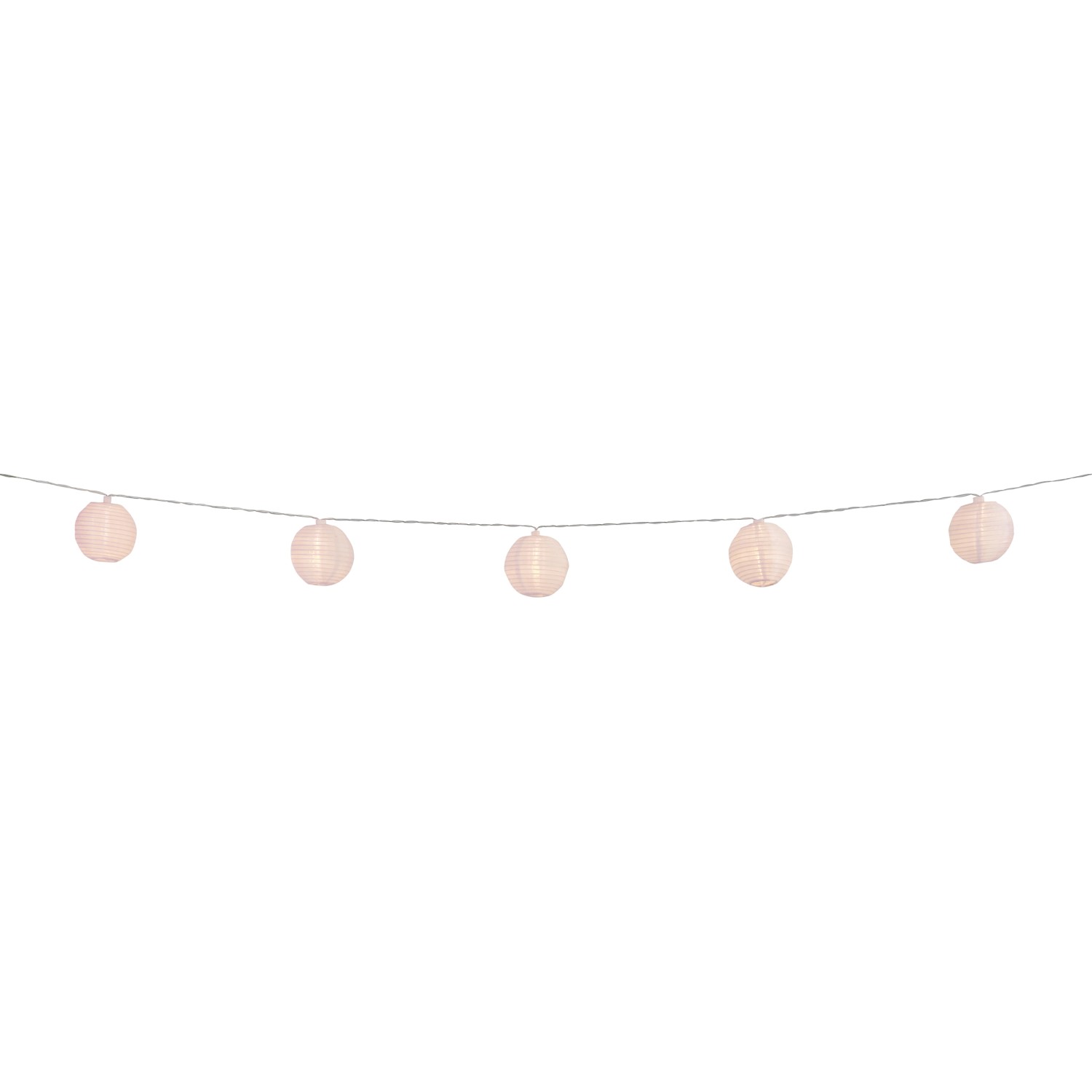 Fombio Solární světelný řetěz s lampiony, bílý, 5 m