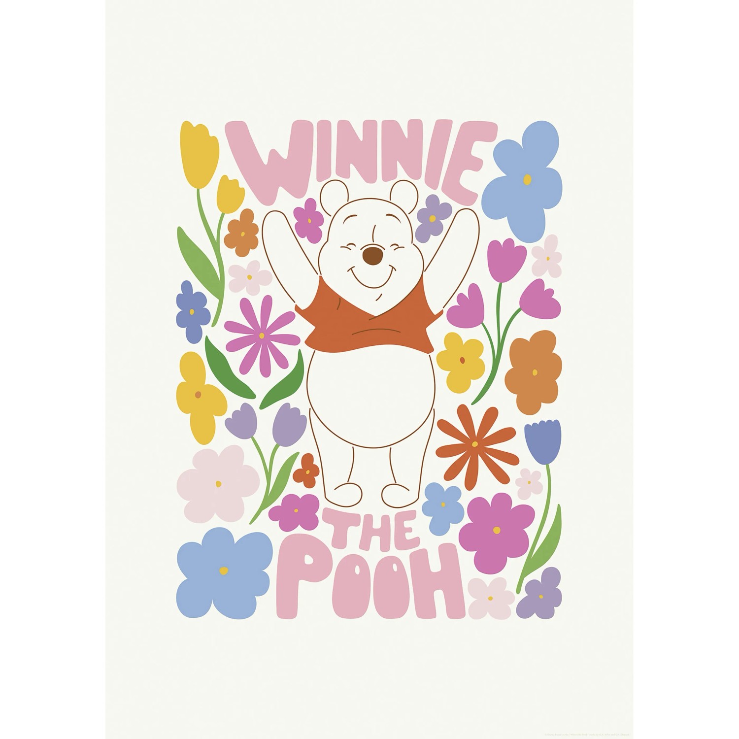 Komar Plakát Disney Winnie the Pooh Happy Botanical 50 x 70 cm