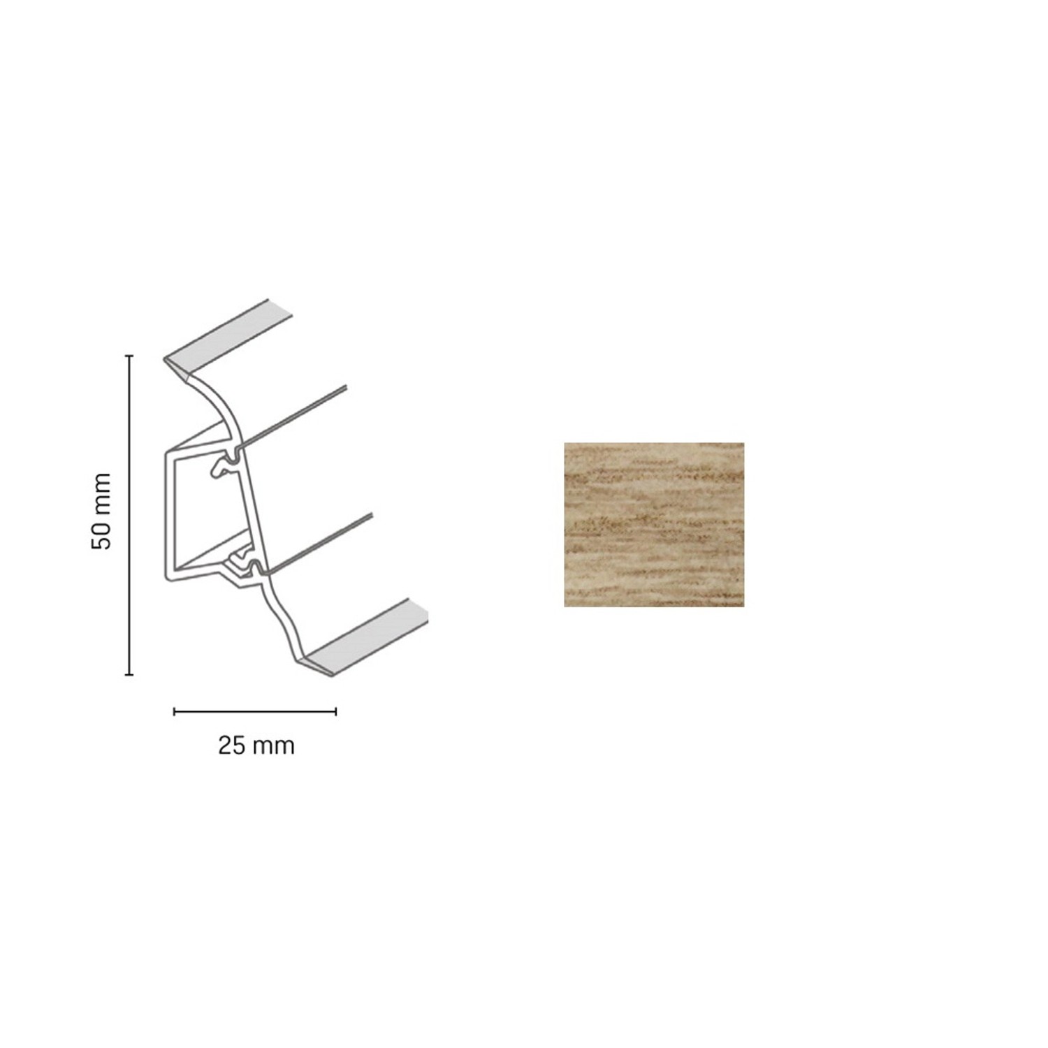 Döllken Profiles Lišta SLK 50 2134 dub shiro 50 x 25 x 2500 mm