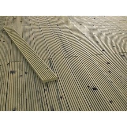 Terasové prkno rýhované/částečně rýhované jehličnaté dřevo zelené 28x145x3000 mm