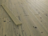 Terasové prkno rýhované/částečně rýhované jehličnaté dřevo zelené 28x145x3000 mm