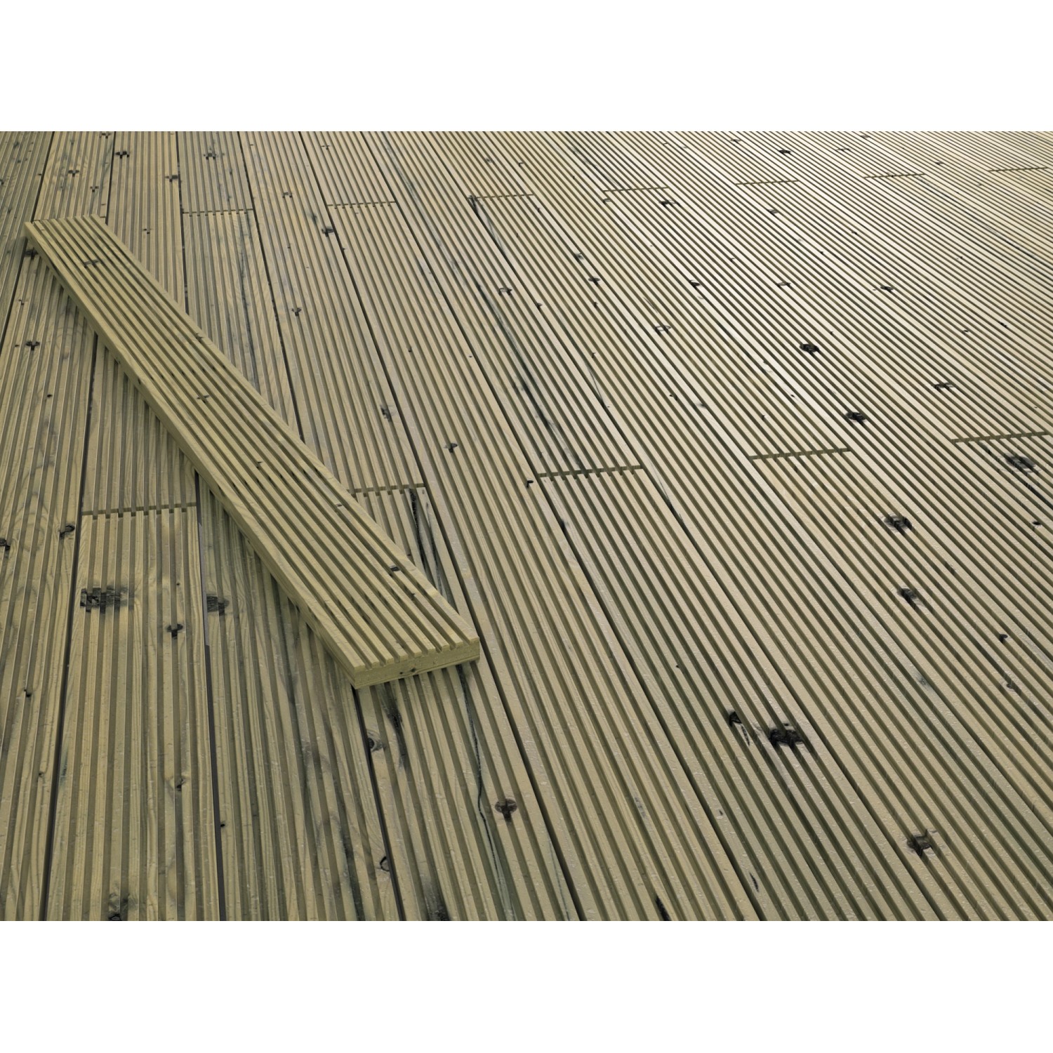 Terasové prkno rýhované/částečně rýhované jehličnaté dřevo zelené 28x145x3000 mm