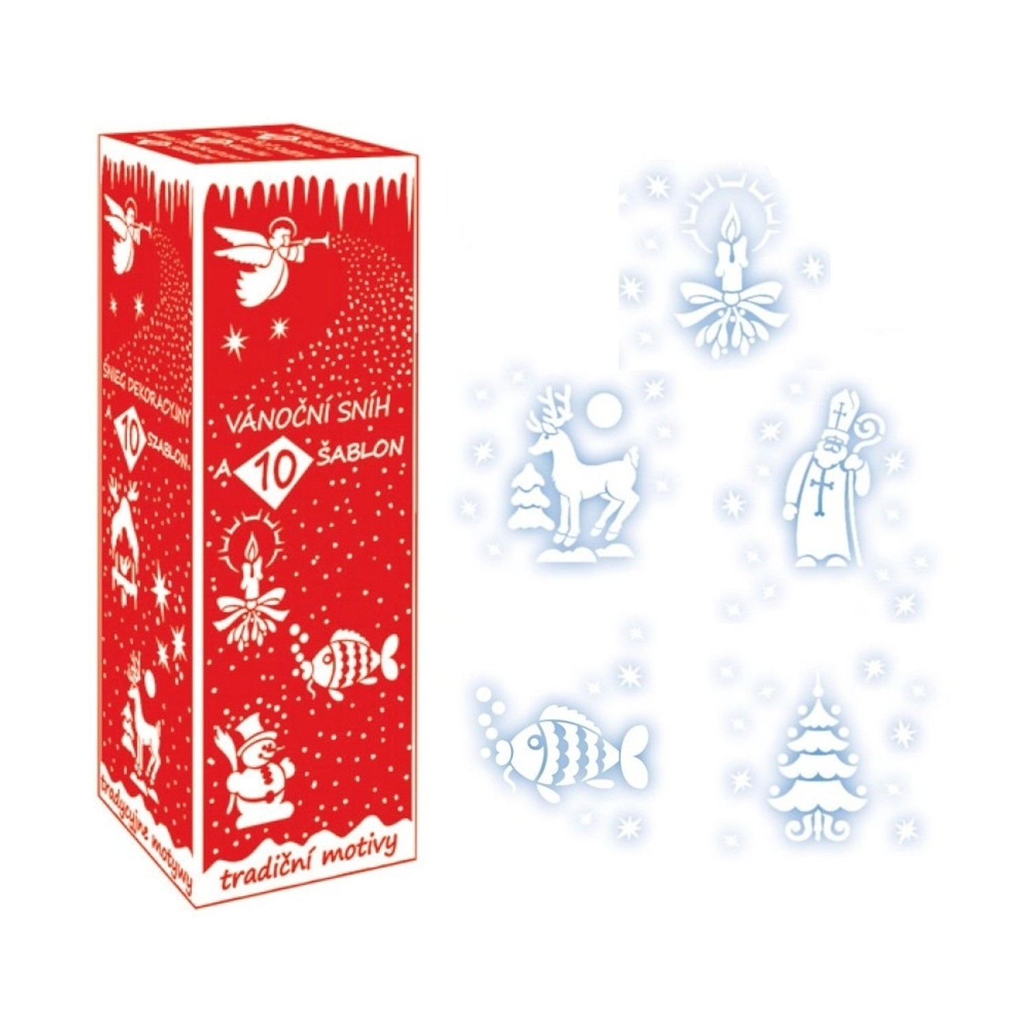 Sníh ve spreji se šablonami, 150 ml