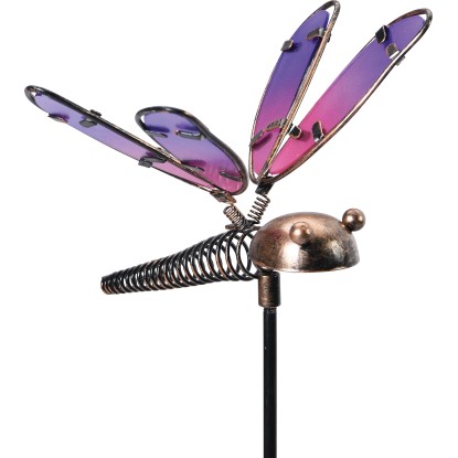 Zahradní zápich vážka, fialový, 95 x 15 x 20 cm