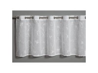 Bennetti Vitrážová záclona s otvory, květinové úponky, bílá 135 x 50 cm Bennetti Vitrážová záclona s otvory, květinové úponky, bílá 135 x 50 cm