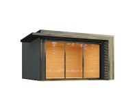 Weka Dřevěný zahradní domek Amberley 1 44mm V1, šedozelená-antracit, 400 x 400cm