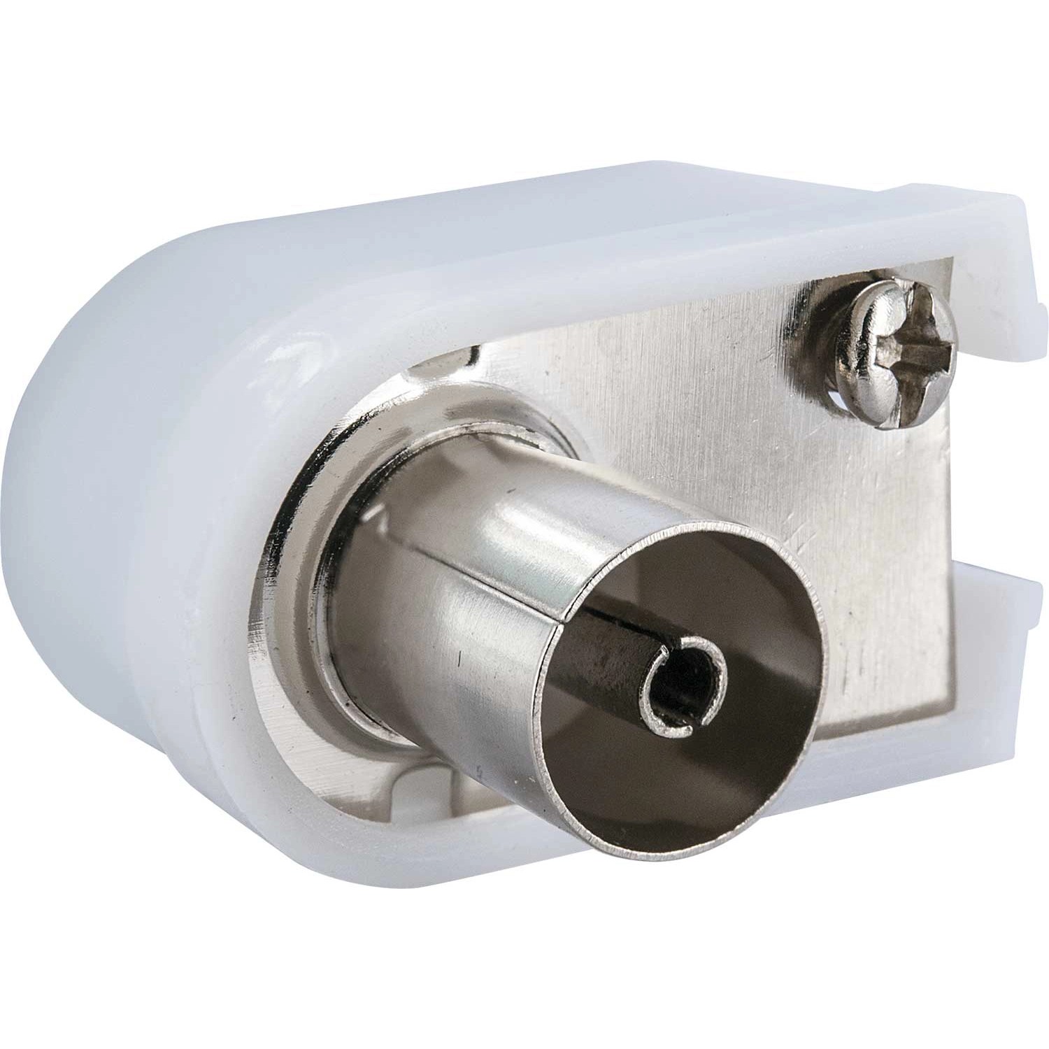 Schwaiger Úhlová zdířka IEC bílá