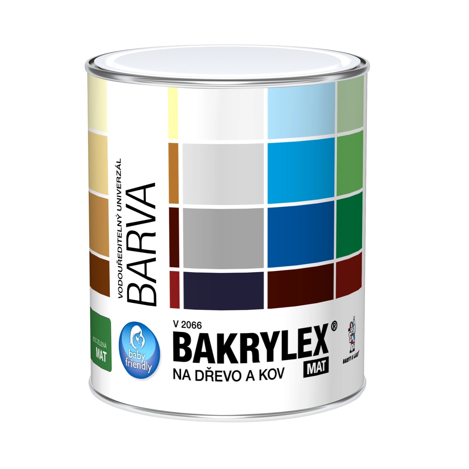 BAKRYLEX Barva na dřevo a kov V2066 Univerzál mat 0530 zelená 700 g