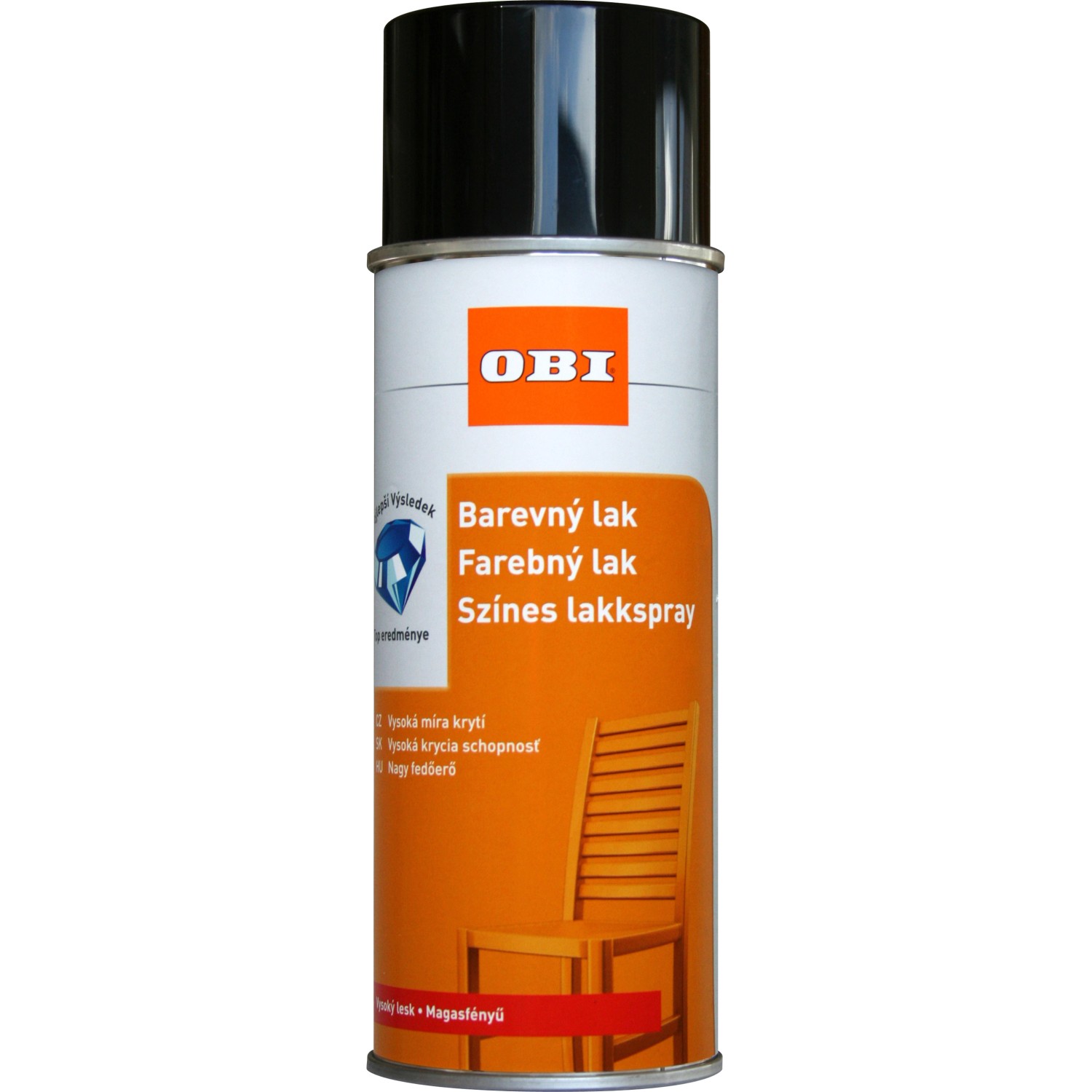 OBI Lak ve spreji vysoce lesklý RAL 9017 dopravní černá 400 ml