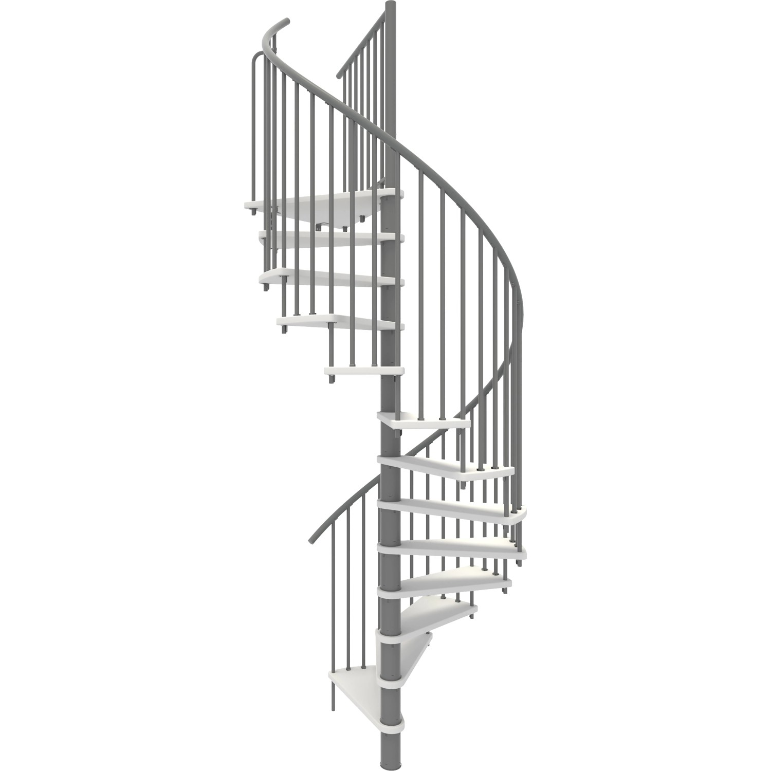 Minka STAIRS Kombinované točité schodiště Spiral Smart bílá/šedá pr. 160 cm