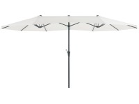 Dvojitý slunečník Cloyna s klikou, béžová, 456 x 270 cm