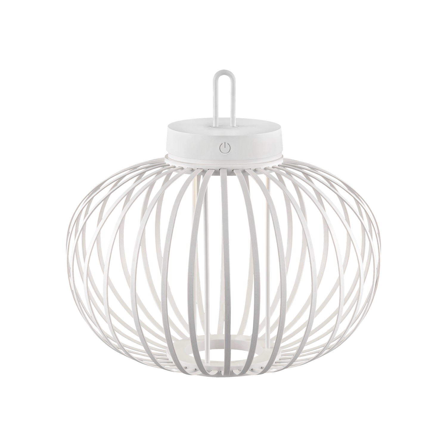 Just Light. Nabíjecí závěsné/stolní LED svítidlo Akuba IP44 bílá pr. 36 x 33 cm