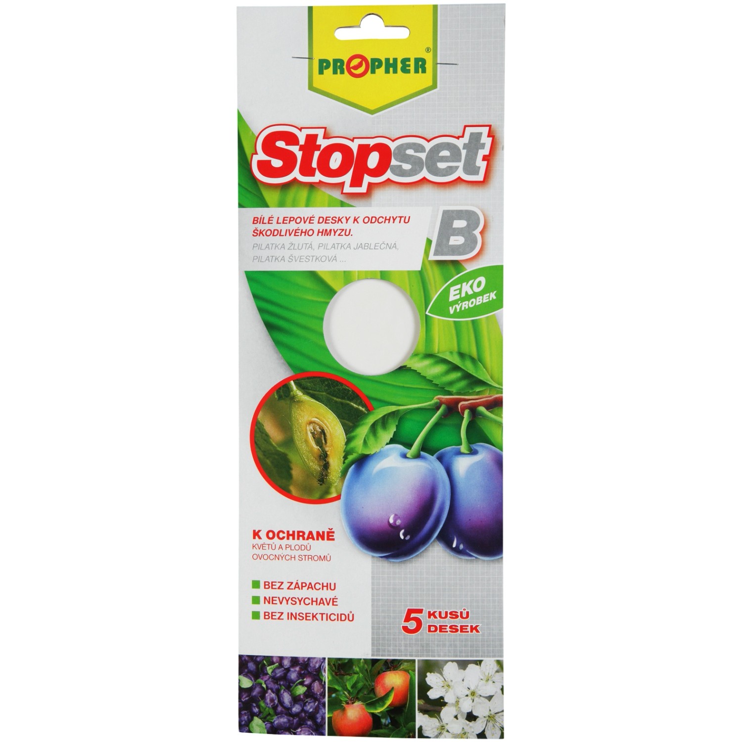 Stopset Lepové desky k odchytu hmyzu bílé 5 ks