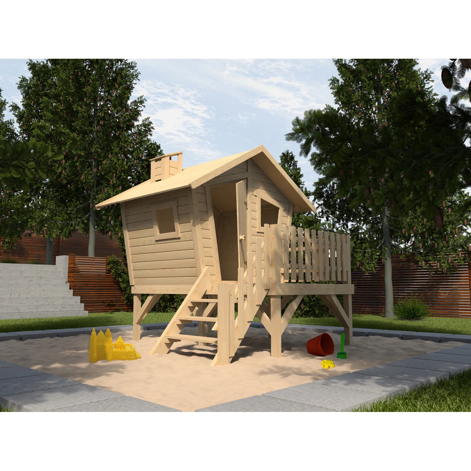 Weka Dětský domeček na hraní Tabaluga Lotti, přírodní, 214,5 x 223,5 x 216 cm
