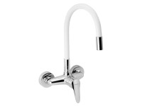 Titania Dřezová baterie 94480,0B s flexi ramenem, bílá, rozteč 150 mm