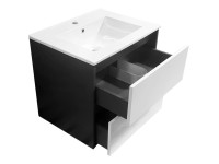 A-Interiéry Koupelnová skříňka s keramickým umyvadlem Nicolas 60, bílá/grafit