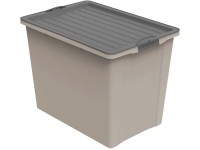 Rotho Stohovatelný box Compact A3 s kolečky, cappuccino, 70 l
