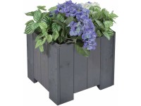 Gaspo Dřevěný truhlík Wels, šedá vintage, 40 x 40 x 35 cm