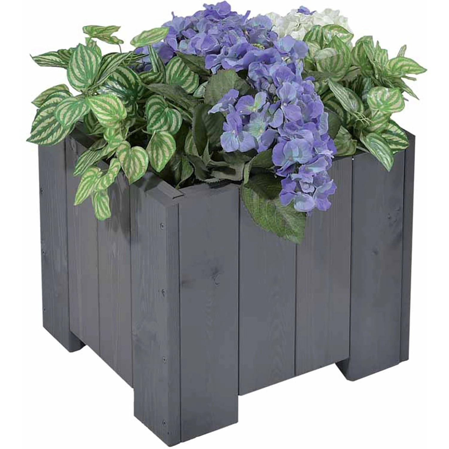 Gaspo Dřevěný truhlík Wels, šedá vintage, 40 x 40 x 35 cm