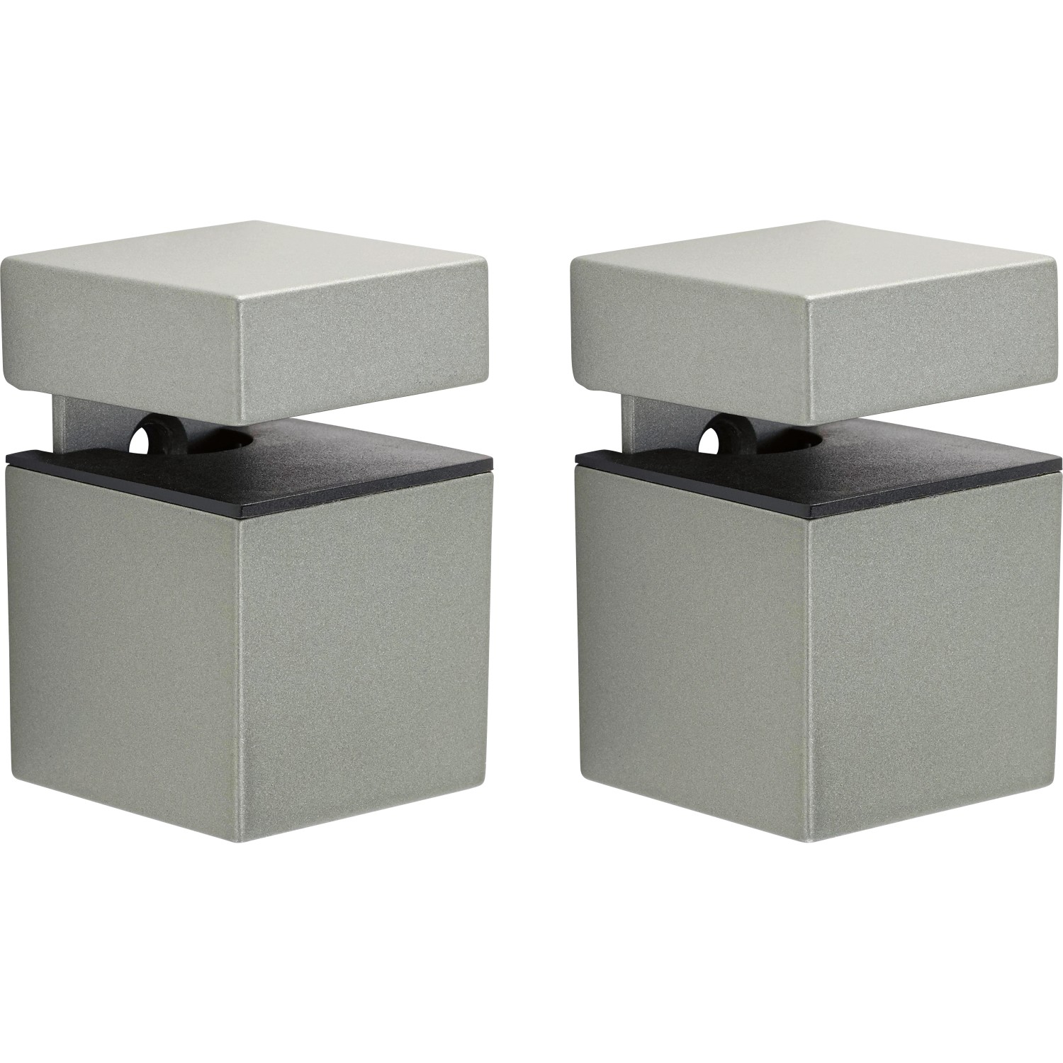 Sada nástěnných držáků polic Cube, 4-20 mm, 15 kg, matná stříbrná, 2 ks