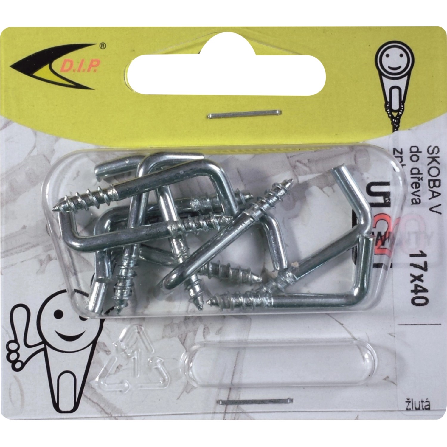 D.I.P. Skoba s vrutem, znb, 10 ks, 30 x 12 x 3 mm