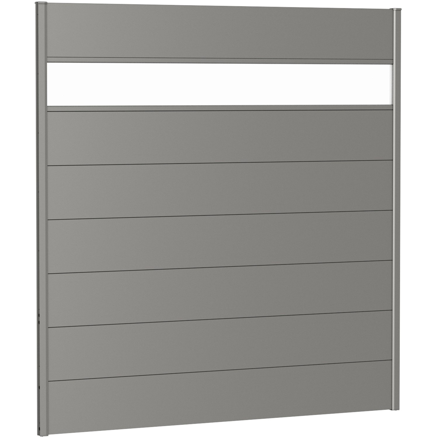 Biohort Plný plot s částečným prosklením, křemenově šedý, 180 x 180 cm