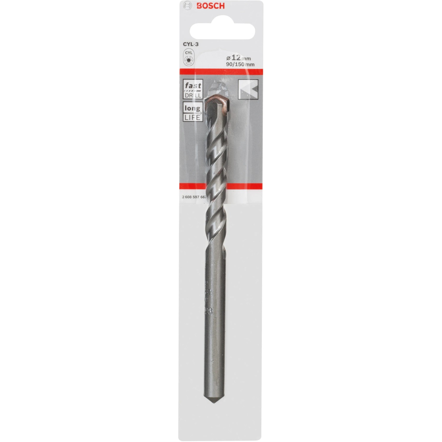 Bosch Spirálový vrták do betonu CYL-3 Silver Percussion, 12 x 90 x 150 mm