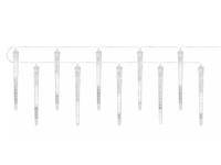 EMOS Světelný řetěz s rampouchy 140 x LED studená bílá, IP44, čirý, 4,1 m