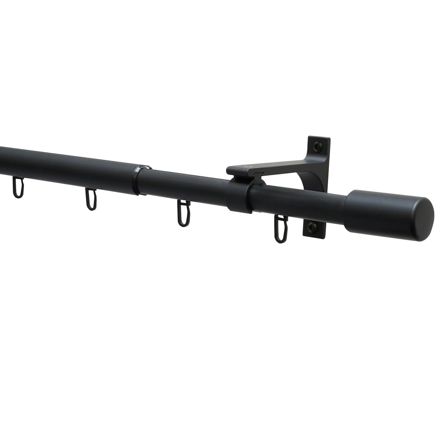 Gardinia Kompletní sada záclonové tyče Thasos pr. 19/22 mm, černá, 100-190 cm