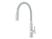 Novaservis Stojánková dřezová baterie Ferro Flexi 70730 šedé rameno a sprška