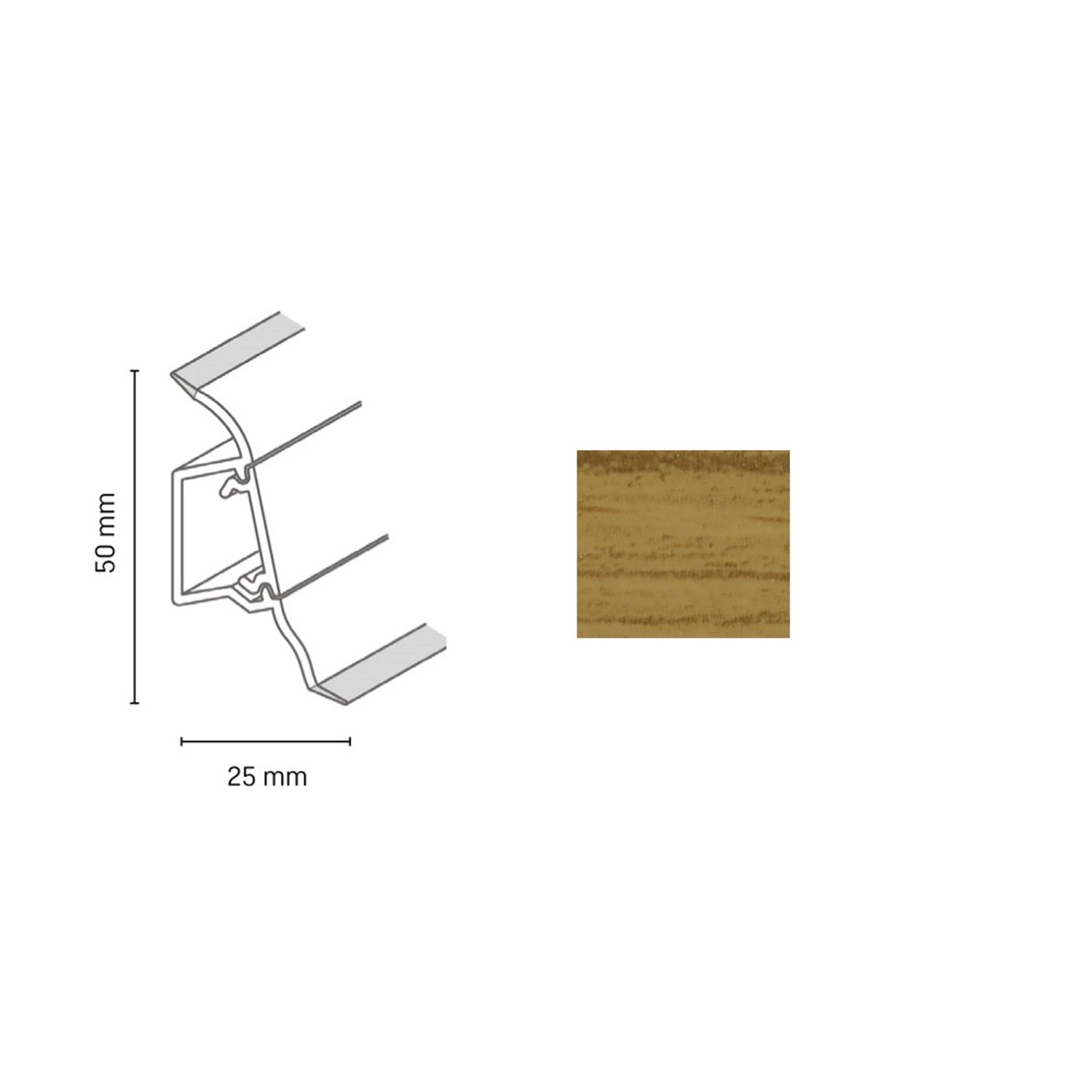 Döllken Profiles Lišta SLK 50 2108 dub zlatý 50 x 25 x 2500 mm