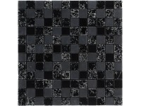 Euro Stone Skleněná mozaika Smart Black 30 x 30 cm