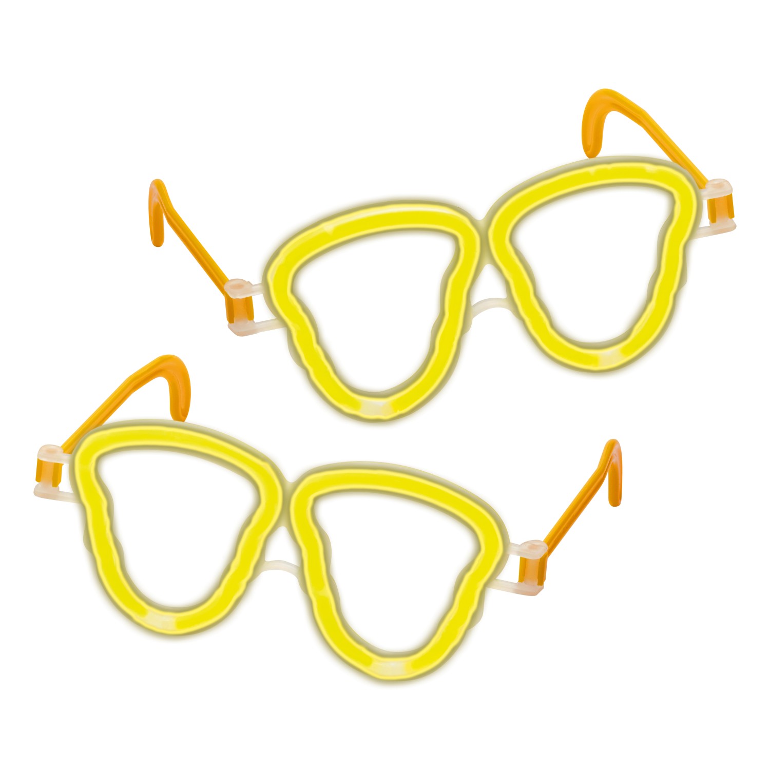 Brýle ze svíticích tyčinek - lebka, žlutá, 2 ks
