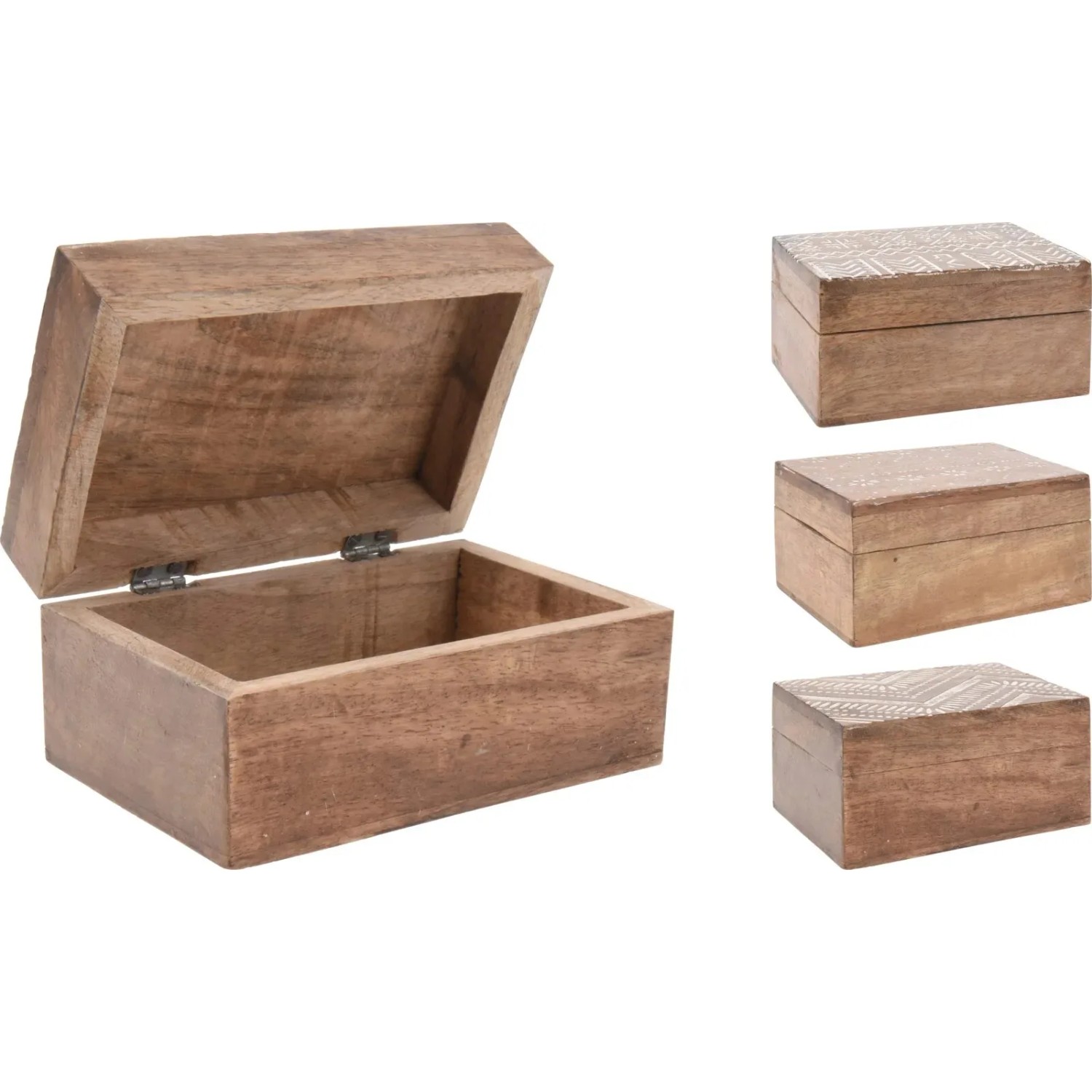 Koopman Box s víkem z mangového dřeva, různé druhy, 10 x 15 x 6,8 cm