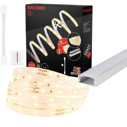 Briloner LED pásek samolepicí teplá bílá, doplňková sada, 4 m