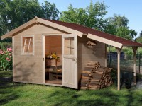 OBI Dřevěný zahradní domek Bozen A s přístřeškem