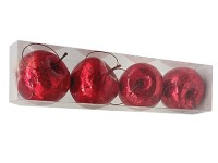 EverGreen Vánoční závěsná dekorace jablíčka červená lesklá pr. 5 cm, 4 ks EverGreen Vánoční závěsná dekorace jablíčka červená lesklá pr. 5 cm, 4 ks