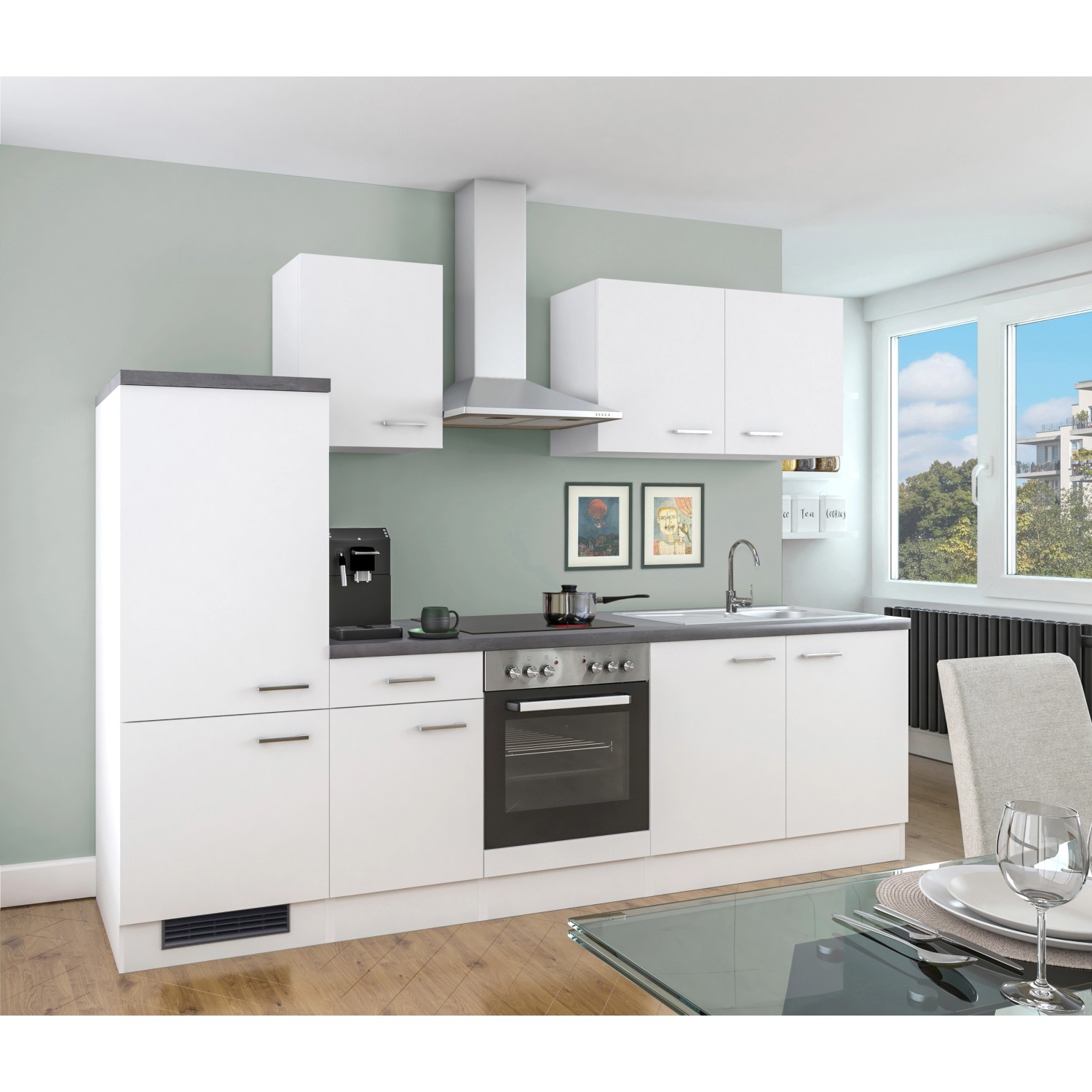 Flex-Well Kuchyně Joelina 270 cm/typ 1 - lednice/trouba/varná deska/digestoř