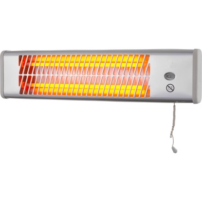 Křemenný nástěnný ohřívač 1200 W, elektrický ohřívač s tahovým spínačem pro montáž na stěnu.