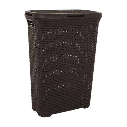 CURVER Koš na špinavé prádlo RATTAN hnědý 40 l, 61,5 x 26,5 x 44,7 cm