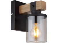 GLOBO Nástěnné svítidlo LILA černá/tm.hnědá/kouřová E27 60 W 100 x 225 x 170 mm