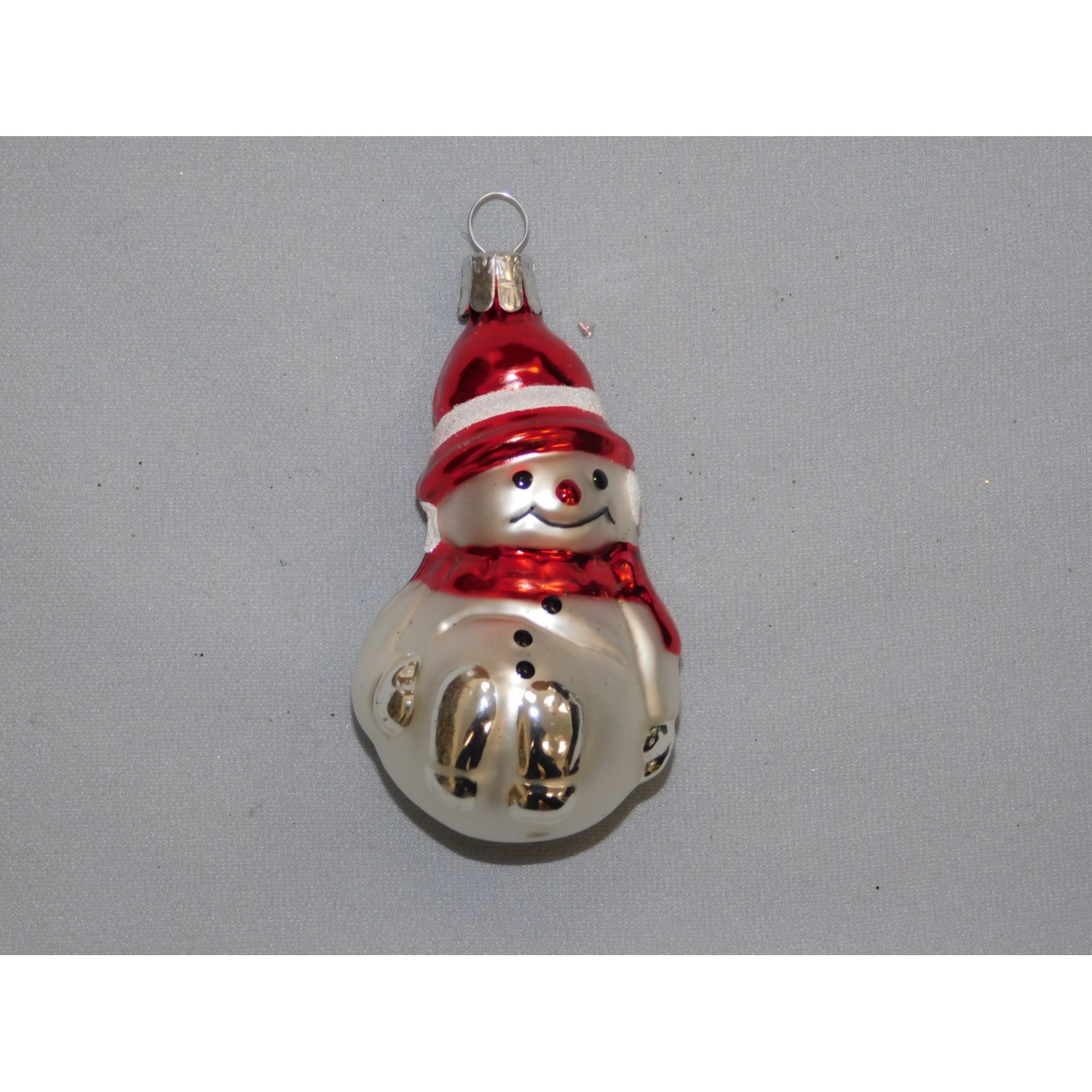 Ornex Vánoční ozdoba sněhulák skleněný bílý 45 mm