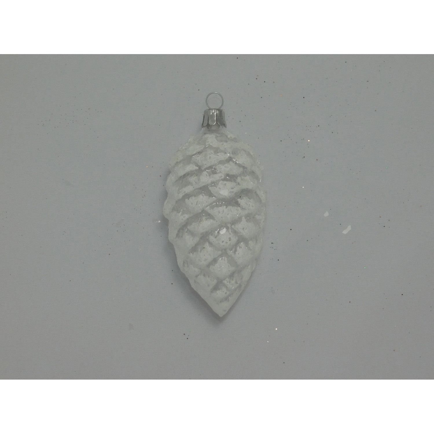 Ornex Skleněná vánoční ozdoba šiška bílá 7 cm