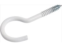 Šroubovací hák ohnutý pozinkovaný pr. 3,3 mm x 50 mm, bílý, 4 ks