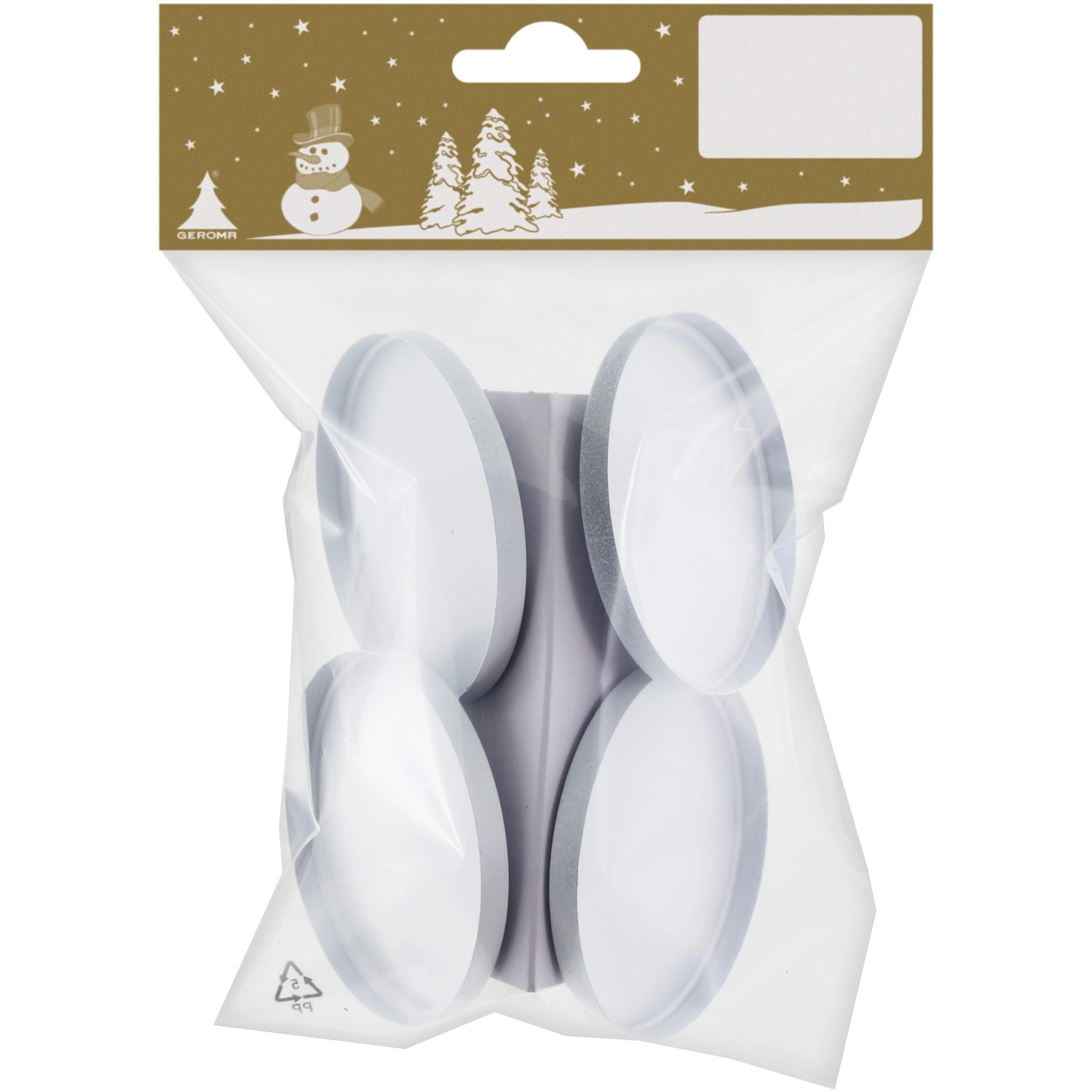 Vánoční kovový svícen na čajovou svíčku 4 ks, matná bílá, pr. 6 cm