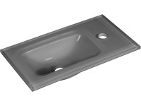 Fackelmann Skleněné umyvadlo na WC pro hosty, šedé, 45 cm