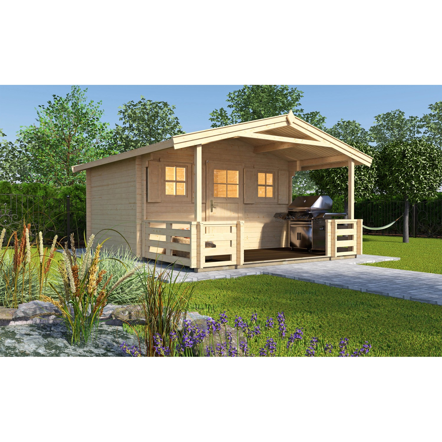 Weka Dřevěný zahradní domek 110 B vel. 2, přírodní, 460 x 590 cm