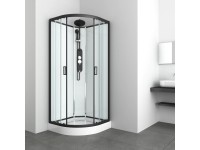Sanotechnik Kompletní sprchový kout Epic 1, čtvrtkruh, černá, 90 x 90 x 235 cm