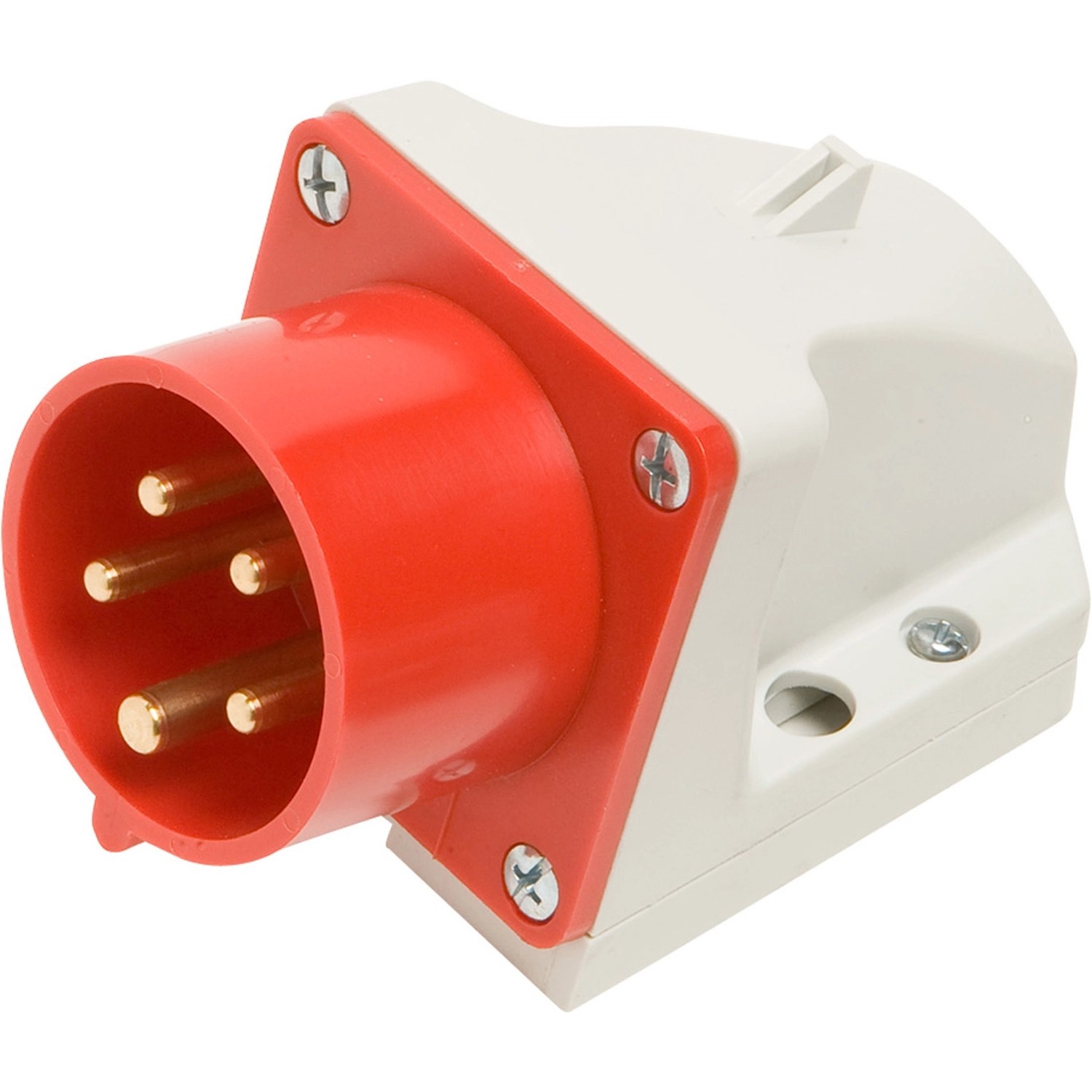 Nástěnná přívodka CEE 5pólová IP44 16 A červená