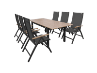 Doppler Zahradní sedací souprava Expert Wood hliníková, antracit, 7-dílná